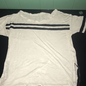 A white and black striped tee